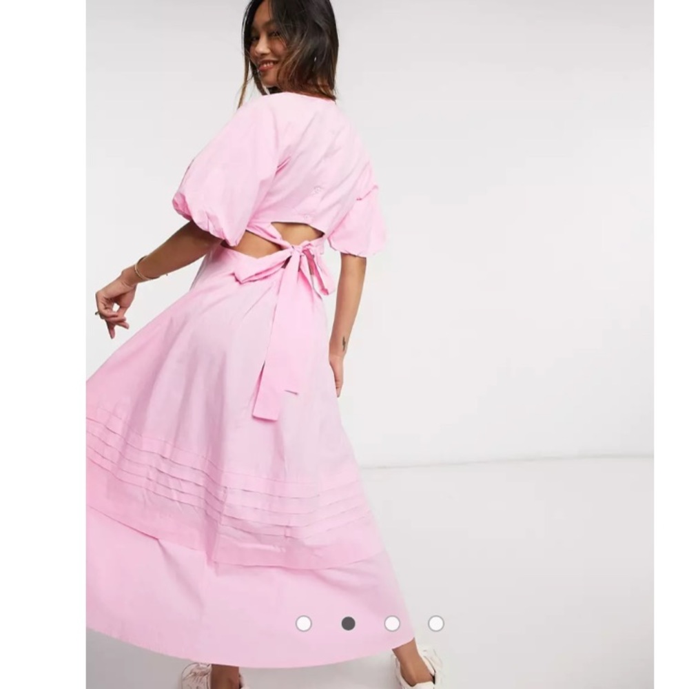 Warehouse Puff Sleeve Bubblegum Pink Maxi Size 2